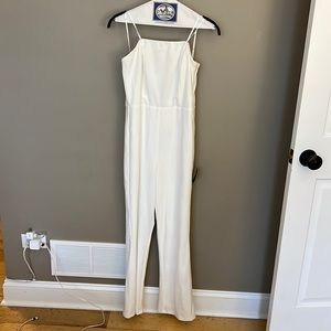 Lulus Special Evening White Strapless Cutout Straight
Leg Jumpsuit - Large